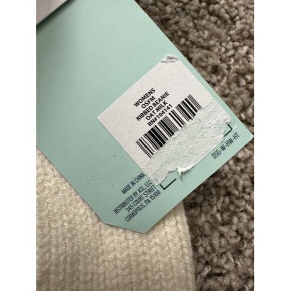 DSG womens ribbed oat milk beanie headgear OSFM Winter Hat - Picture 5 of 7